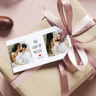 Etiquetas Para Regalos Dos fotos   Feliz Día de San Valentín   Cita román