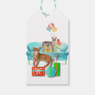 Etiquetas Para Regalos Dos gatos Fiestas con regalo de cumpleaños