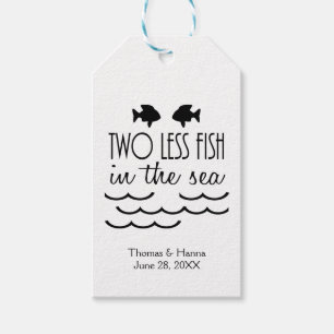 Etiquetas Para Regalos Dos peces menos en el Boda del mar