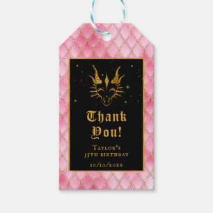 Etiquetas Para Regalos Doy las gracias a Pink Dragon Scales Gold Birday