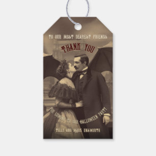 Etiquetas Para Regalos Drácula de vampiro besa de vintage Halloween