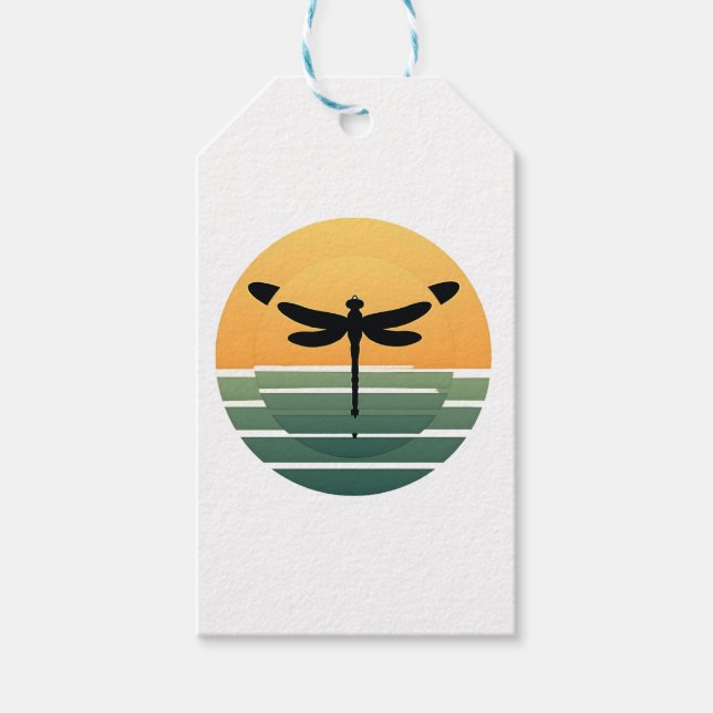 Etiquetas Para Regalos Dragonfly Retro (4) (Anverso)