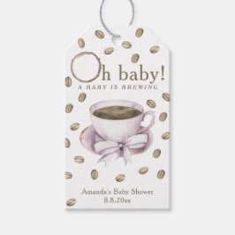 Etiquetas Para Regalos Ducha de bebé Bow Coffee Baby - Un bebé está en pr