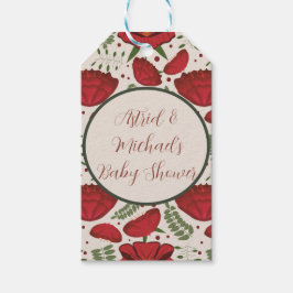 Etiquetas Para Regalos Ducha de bebé de amapola roja de flores silvestres