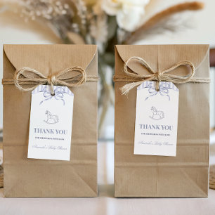 Etiquetas Para Regalos Ducha de bebé de caballo mecedor azul ondulado vin