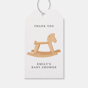 Etiquetas Para Regalos Ducha de bebé de caballo mecedor Minimalista