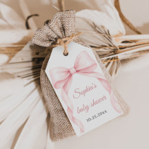 Ducha de bebé de lazo de acuarela rosa