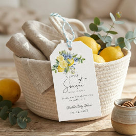 Etiquetas Para Regalos Ducha de bebé de limón azul cítrico de verano