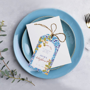Etiquetas Para Regalos Ducha de bebé en la Costa Amalfi con limón azul y
