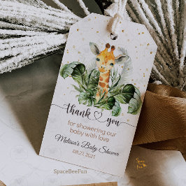 Etiquetas Para Regalos Ducha de Bebé Jirafa Safari