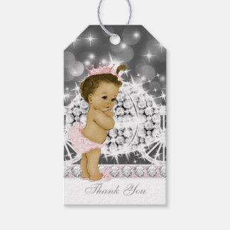Etiquetas Para Regalos Ducha de Bebé Princesa Gris Rosa