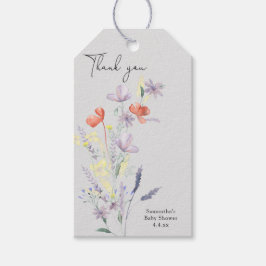 Etiquetas Para Regalos Ducha de flores silvestres gracias bebé