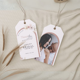 Etiquetas Para Regalos Ducha de Novia con Arco Floral Acuarela Boho Foto