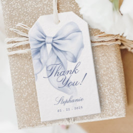 Etiquetas Para Regalos Ducha de Novia con Lazo Azul