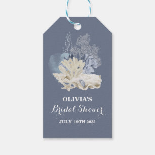 Etiquetas Para Regalos Ducha de novia concha azul de playa costera