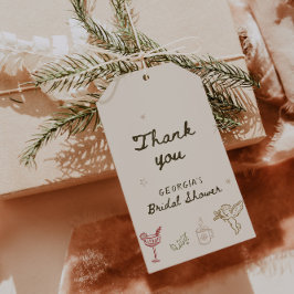 Etiquetas Para Regalos Ducha de Novia Dibujada a Mano de Navidad