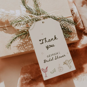 Etiquetas Para Regalos Ducha de Novia Dibujada a Mano de Navidad