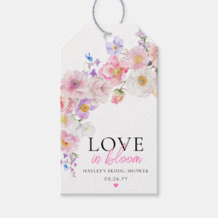 Etiquetas Para Regalos Ducha de Novia Eloise Rosa Floral Amor en Flor