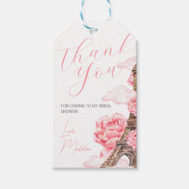 Etiquetas Para Regalos Ducha de Novia en París Agradecimiento