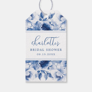 Etiquetas Para Regalos Ducha de Novia Floral Azul