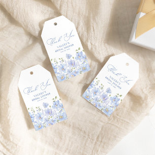 Etiquetas Para Regalos Ducha de Novia Floral Azul Polvo