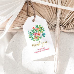 Etiquetas Para Regalos ducha de novia floral tropical de playa