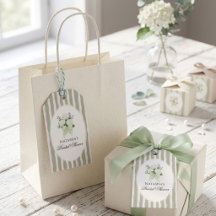 Ducha de Novia Floral Vintage Verde Salvia Simple