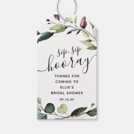 Etiquetas Para Regalos Ducha de Novia Greenery Sip Sip Hurra