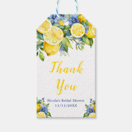 Etiquetas Para Regalos Ducha de novia mediterránea de limón cítrico