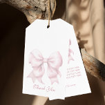 Etiquetas Para Regalos Ducha de novias rosa de vaca personalizada<br><div class="desc">Añade un toque de elegancia a tus favores de ducha de novias con las Etiquetas de regalo de ducha de novias rosadas personalizadas. Estas etiquetas con encanto presentan un diseño de arco rosa sofisticado, perfecto para complementar cualquier brunch nupcial, ducha de novia o tema de coqueta de adormidera. Ya sea...</div>