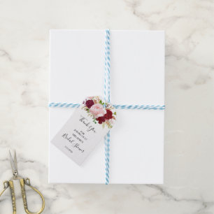Etiquetas Para Regalos Ducha de novias tropical y romántica roja