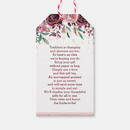 Etiquetas Para Regalos Ducha de visualización de novia de Rubor Flowers G