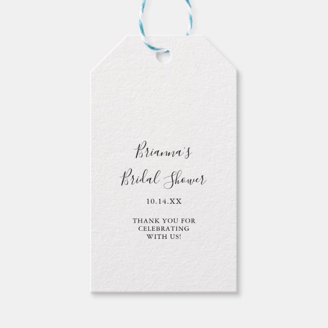 Etiquetas Para Regalos Ducha Minimalista simple para novias (Anverso)