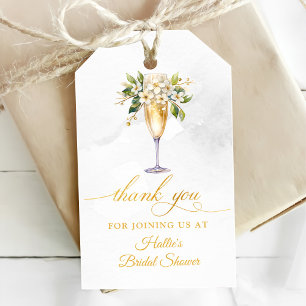 Etiquetas Para Regalos Ducha nupcial de Brunéi y Bubbly Champagne