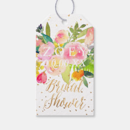 Etiquetas Para Regalos Ducha nupcial floral de color de agua de PixDezine