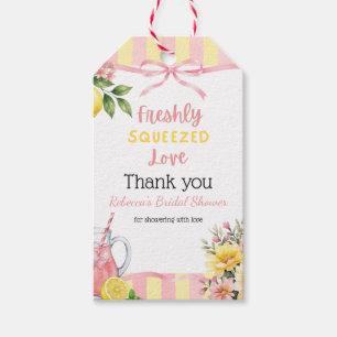 Etiquetas Para Regalos Ducha Nupcial Floral Rosa de Limón Frescamente Exp