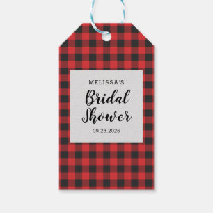 Etiquetas Para Regalos Ducha nupcial Jugada Black Red Buffalo Lumberjack