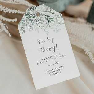 Etiquetas Para Regalos Ducha nupcial minimalista Eucalyptus Sip Sip Hoora