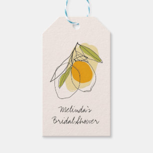 Etiquetas Para Regalos Ducha nupcial Minimalista moderna de Citrus Lemon