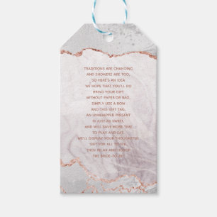 Etiquetas Para Regalos Ducha para la pantalla de novia de Gilt de White &