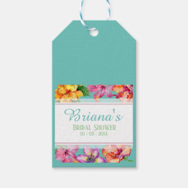 Etiquetas Para Regalos Ducha tropical hibiscus