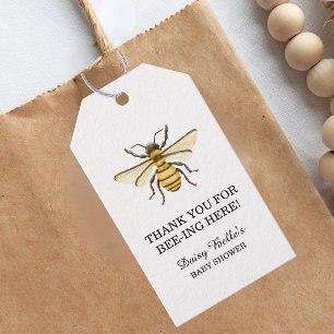 Etiquetas Para Regalos Dulce Abeja Pequeña De Camino Bebé Amarillo Shower