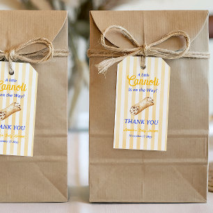 Etiquetas Para Regalos Dulce Cannoli Amarillo Azul Baby Shower Italiano