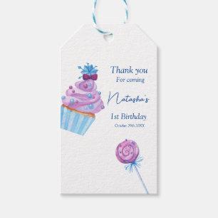 Etiquetas Para Regalos Dulce cumpleaños de caramelos azules
