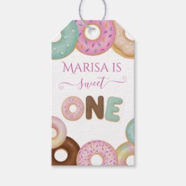 Etiquetas Para Regalos Dulce Cumpleaños de Donut | Fiesta Colorida para N