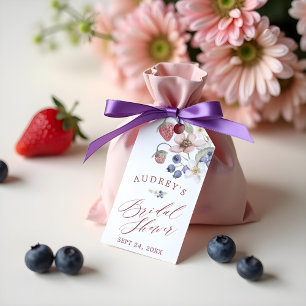 Etiquetas Para Regalos Dulce Cumpleaños de Novia Bayas y Flores Silvestre