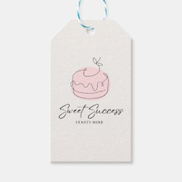 Etiquetas Para Regalos Dulce Éxito Comienza Aquí | Pastelera Rosa Negro C