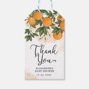 Etiquetas Para Regalos Dulce Naranjas de verano Greenery Baby Shower