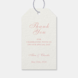 Etiquetas Para Regalos Dulce Pea Floral Rosa y Crema Gracias Boda