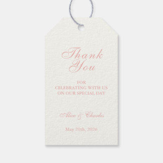 Etiquetas Para Regalos Dulce Pea Floral Rosa y Crema Gracias Boda